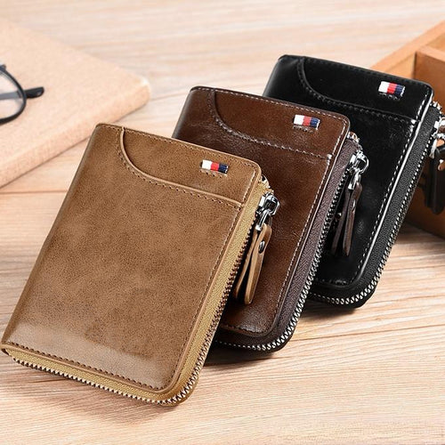 Men's Slim RFID Wallet - 11 Slots, Thin Leather Bifold, Minimalist Front Pocket Holder | Ideal Boyfriend Gift, Great Brother Gift, Perfect Dad Gift