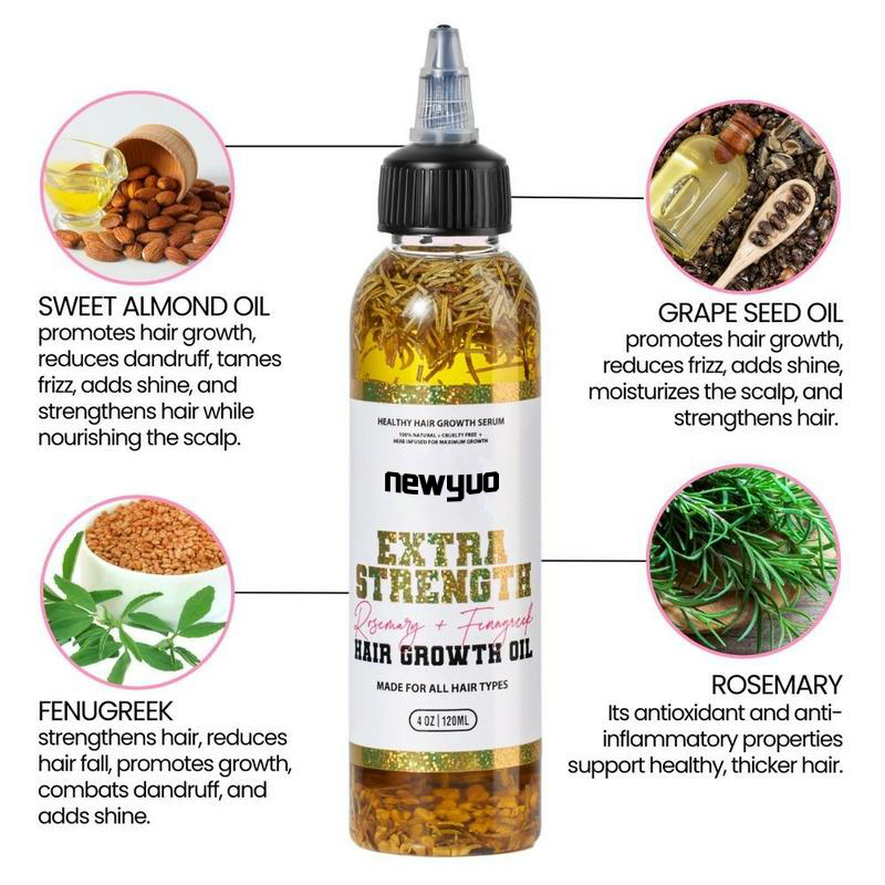 Extra Strength Rosemary & Fenugreek Hair Growth Oil 4oz – All Hair Types, 50% OFF