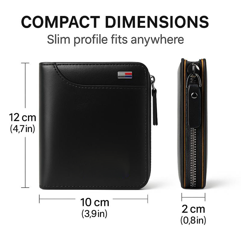 Men's Slim RFID Wallet - 11 Slots, Thin Leather Bifold, Minimalist Front Pocket Holder | Ideal Boyfriend Gift, Great Brother Gift, Perfect Dad Gift