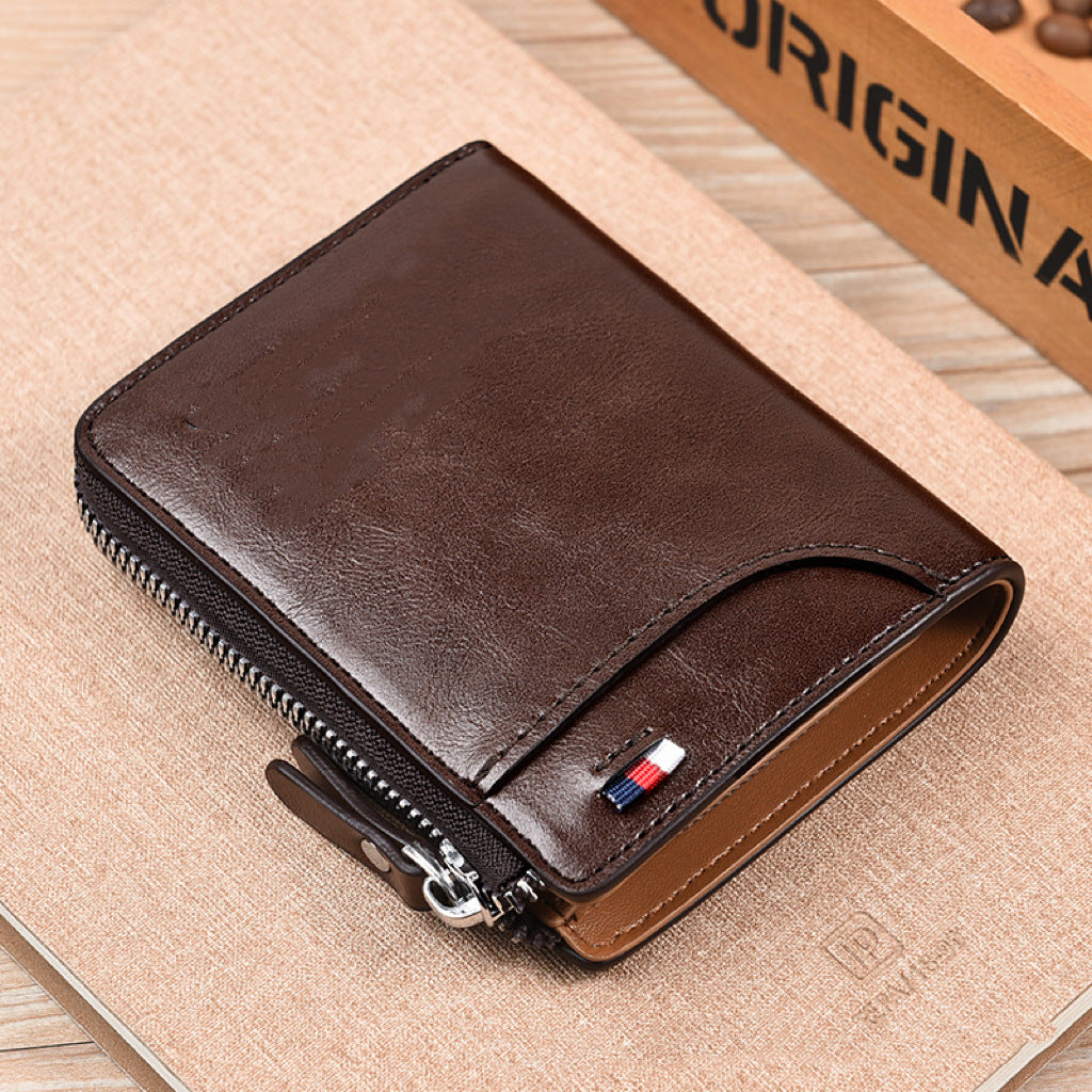 Men's Slim RFID Wallet - 11 Slots, Thin Leather Bifold, Minimalist Front Pocket Holder | Ideal Boyfriend Gift, Great Brother Gift, Perfect Dad Gift