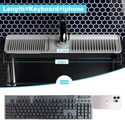 AQA Foldable Faucet Splash Guard with Drainage – Easy to Use & Reusable