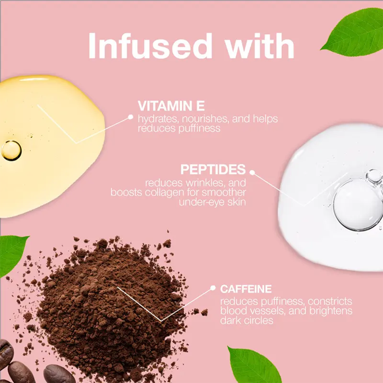 LOVILDS Under Eye Brightener with Caffeine and Peptides visibly reduces dark circles and brightens