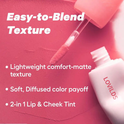 LOVILDS Nude Blur Tint – Soft Matte Lip & Cheek Tint for Effortless, Natural Makeup