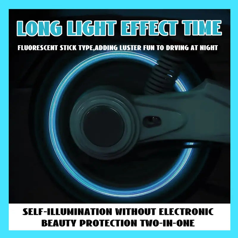 Glow-in-the-Dark Tire Valve Cap Set – Universal Waterproof Air Stem Covers for Cars & Bikes