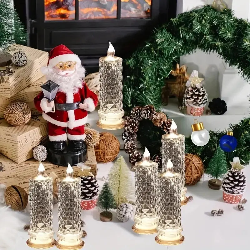 AQA Crystal LED Candle Set – Warm Flickering Glow for Date Nights, Parties & Home Decor