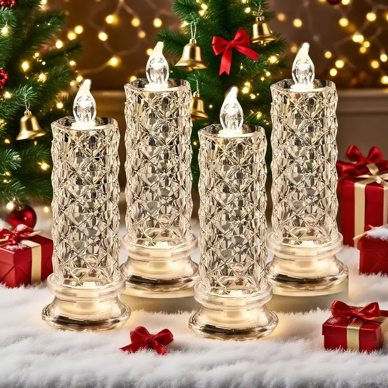 AQA Crystal LED Candle Set – Warm Flickering Glow for Date Nights, Parties & Home Decor