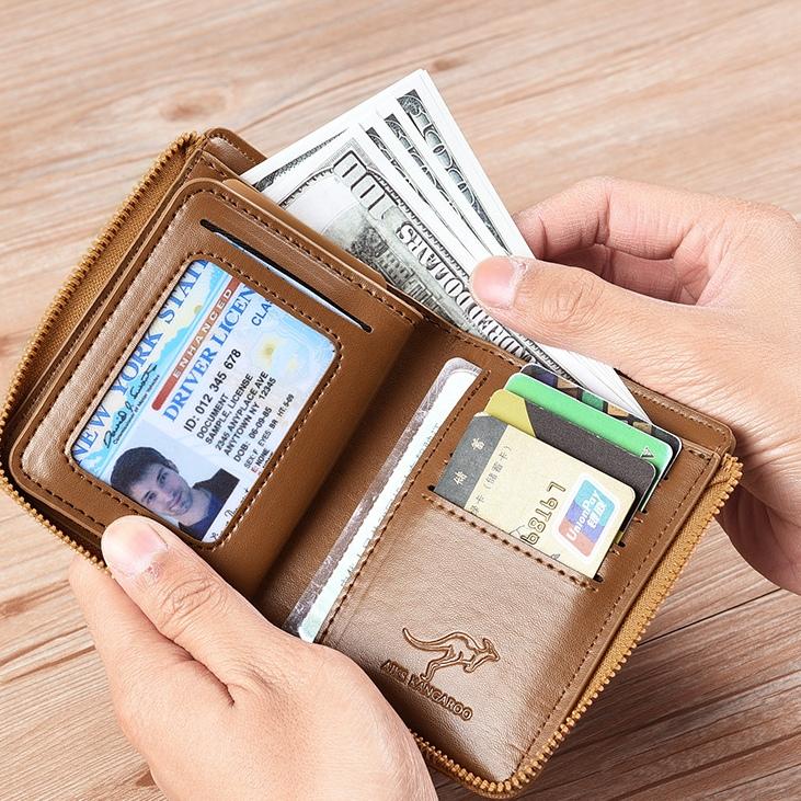 Men's Slim RFID Wallet - 11 Slots, Thin Leather Bifold, Minimalist Front Pocket Holder | Ideal Boyfriend Gift, Great Brother Gift, Perfect Dad Gift