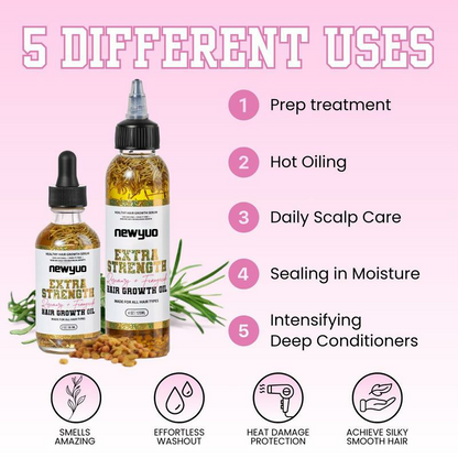 Extra Strength Rosemary & Fenugreek Hair Growth Oil 4oz – All Hair Types, 50% OFF