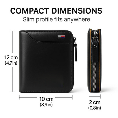 Men's Slim RFID Wallet - 11 Slots, Thin Leather Bifold, Minimalist Front Pocket Holder | Ideal Boyfriend Gift, Great Brother Gift, Perfect Dad Gift