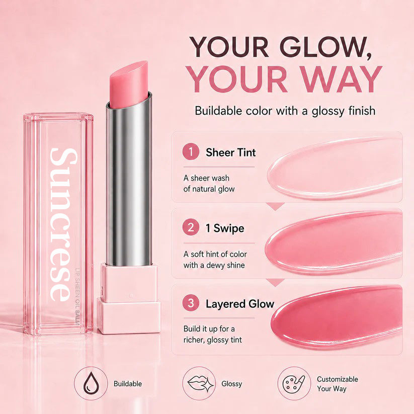 🔥Last Day Buy 1 Get 1 Free|Suncrese GLOW VEIL LIP SHEEN OIL BALM