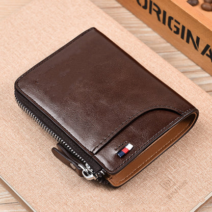 Men's Slim RFID Wallet - 11 Slots, Thin Leather Bifold, Minimalist Front Pocket Holder | Ideal Boyfriend Gift, Great Brother Gift, Perfect Dad Gift