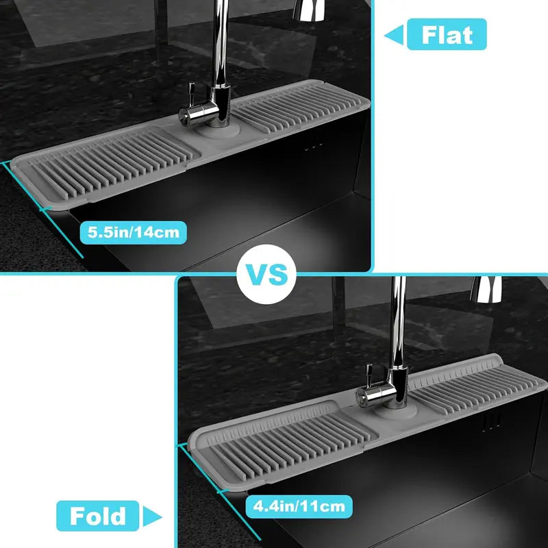 AQA Foldable Faucet Splash Guard with Drainage – Easy to Use & Reusable