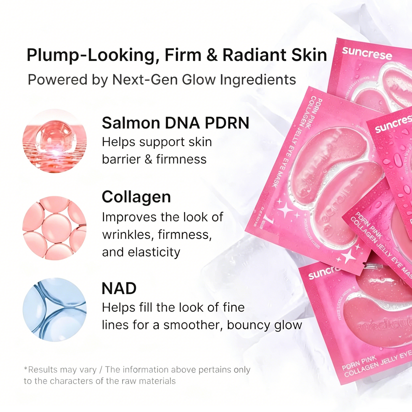 Hydrogel Eye Patches - Cooling PDRN + Collagen + NAD+ Formula For Visible Under-Eye Refresh